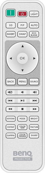 Replacement remote control for BenQ W2000