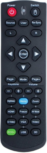Replacement remote control for Optoma GT760