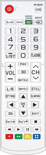 Replacement remote control for LG PH550