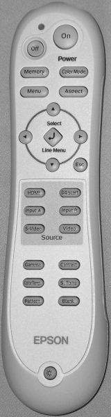 Replacement remote control for Epson EMP-TW980