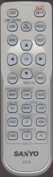 Replacement remote control for Sanyo PLV-Z5