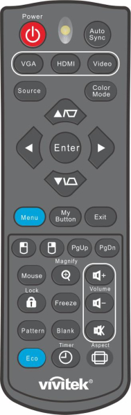 Replacement remote control for Vivitek DS234