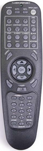 Replacement remote control for Projectiondesign F10 1080