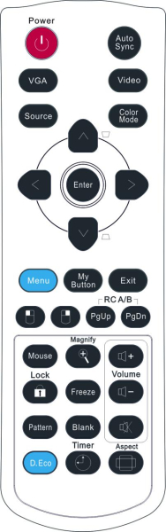 Replacement remote control for Viewsonic PJD7820HD