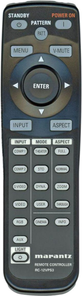 Erstatnings-fjernbetjening til  Marantz VP-15S1