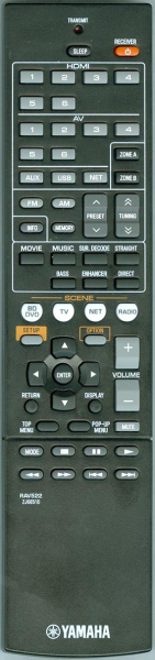 Replacement remote for Yamaha RAV522 ZJ66510 RX-V477 RX-V577 RX-V477BL