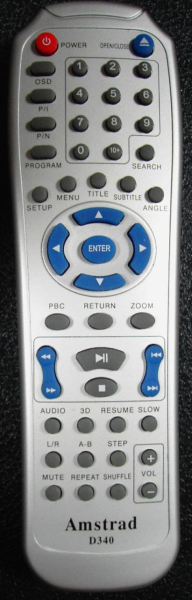 Replacement remote control for Bluetech DVF0100BT001