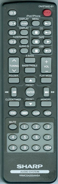 Replacement remote for Sharp CD-DH950P