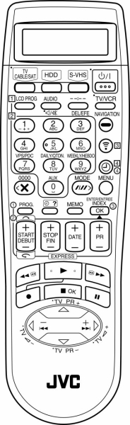 Ny fjernbetjening til  JVC HM-DH30000U HR-S9500U HR-S9500EH SR-VS30U HR-S9600U