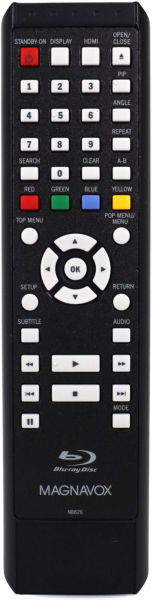 Replacement remote for Magnavox NB826UD, NB531MGX, NB530MGX, NB826