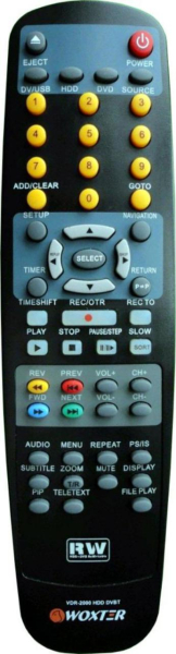Replacement remote control for Woxter VDR2000HDD-DVBT