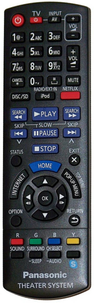 Replacement remote control for Panasonic SC-BTT190
