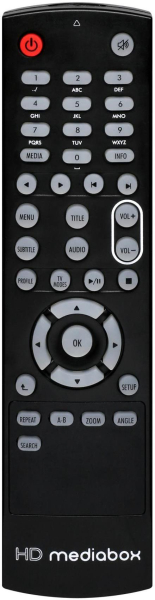 Replacement remote control for Pixel Magic HD MEDIABOX MB200