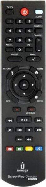Replacement remote control for Iomega SCREEN PLAY DIRECTOR WHITE TUNER
