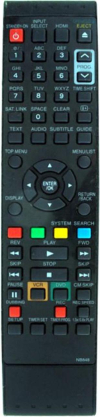Replacement remote control for Funai NB848