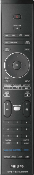 Replacement remote control for Philips HTS8100