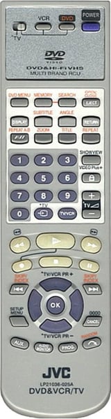 Replacement remote control for JVC HV2EY(DVD)