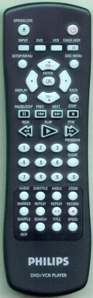 Replacement remote for Philips 996510001507, DVP3340V17, DVP3340V, DVP3340