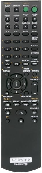 Replacement remote control for Sony STR-KS2000