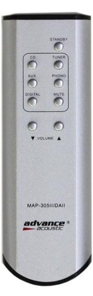 Replacement remote control for Advance Acoustic MAP-305IIDA II
