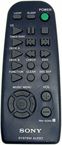 Replacement remote control for Sony LBT-D390