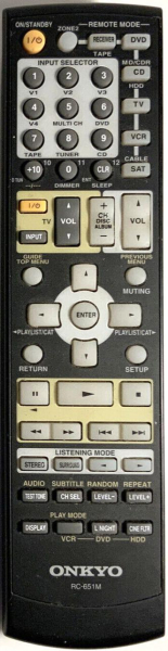 Replacement remote control for Onkyo TX-SR604E