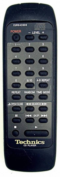 Replacement remote control for Technics SL-PD887