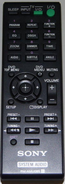 Replacement remote control for Sony CMT-DX400