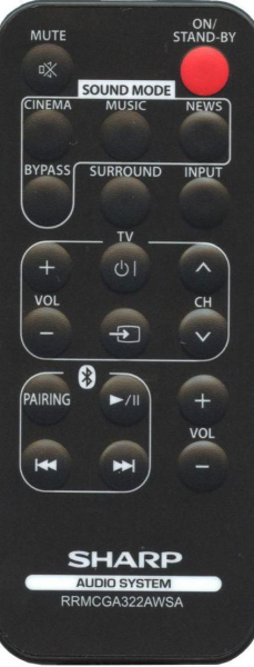 Replacement remote control for Sharp HT-SB30