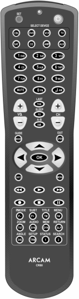 Replacement remote control for Arcam AVR300