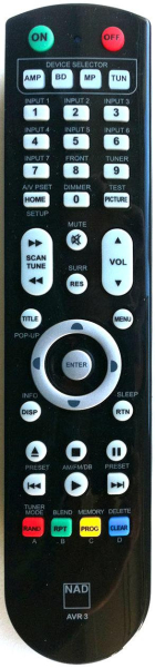 Replacement remote control for Nad AV3