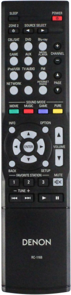 Replacement remote control for Denon RC-1181