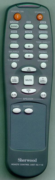 Replacement remote control for Sherwood RC-119