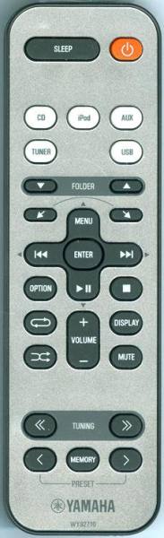 Replacement remote control for Yamaha WY92710
