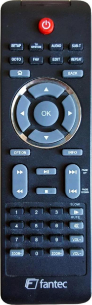 Replacement remote control for Fantec ALUPLAY-HD