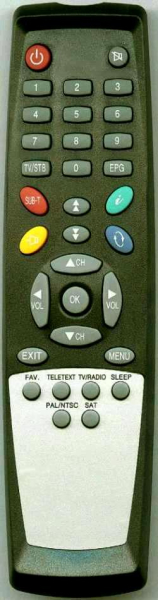 Replacement remote control for Digitalworld SAT011(12011)