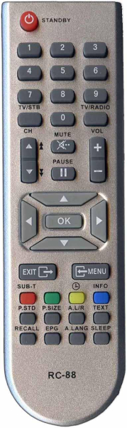 Replacement remote control for Vestel RC-88