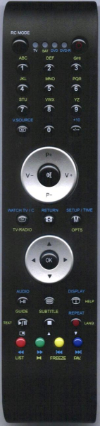 Erstatnings-fjernbetjening til  Sound Color RCT10(DVB)