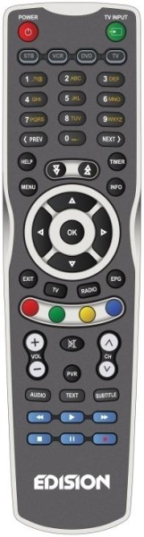 Replacement remote control for Edision OS MEGA DVB-S2+DVB-S2+DVB-S2T2C(COMBO SAT-DTT)