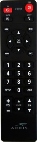 Replacement remote control for Arris DCX525E