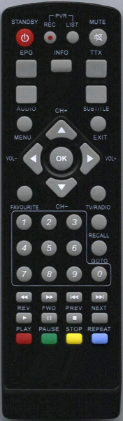 Replacement remote control for Nordmende ZAP26510ND-L