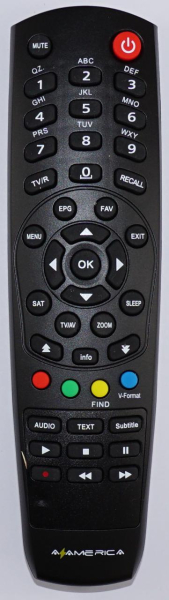 Replacement remote control for AZ America 1005