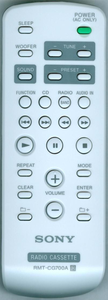 Replacement remote control for Sony CFD-G700CP