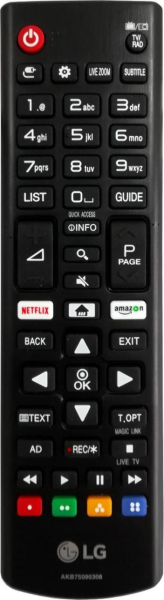 Replacement remote control for LG 43UK6750PLD