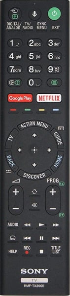 Erstatnings-fjernbetjening til  Sony RMF-TX200U