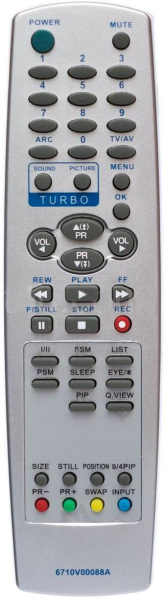 Replacement remote control for LG MZ42P214