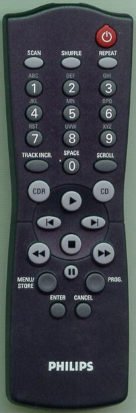 Replacement remote for Philips CDR770, CDR700BK99, CDR775, CDR950