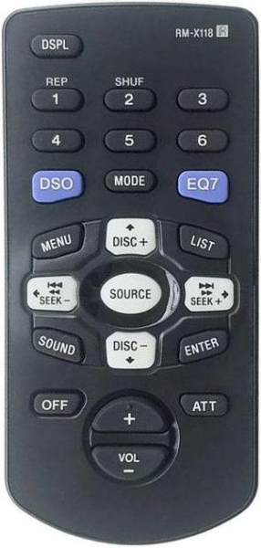 Replacement remote control for Sony RM-X118