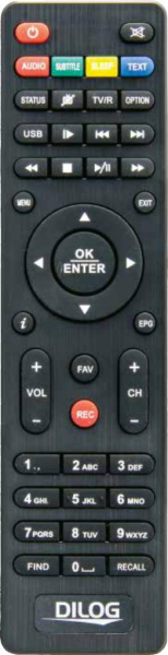 Replacement remote control for Dilog DC-280HD