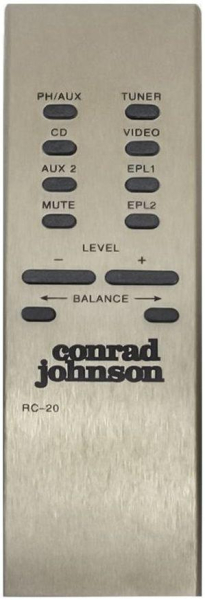 Replacement remote control for Conrad Johnson RC-20